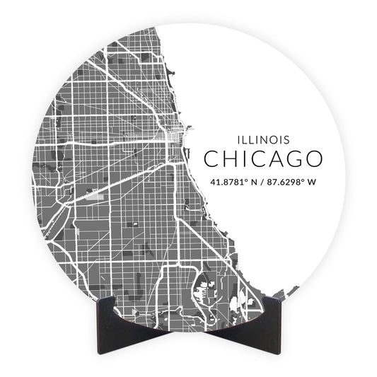 Minimalistic Chicago Map | Wood Sign | Eaches | Min 1