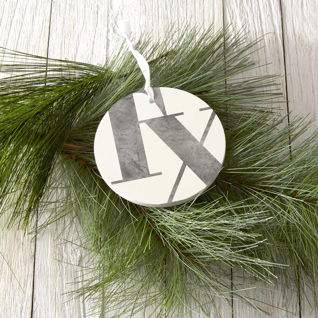 Modern White Texas Initials | Wood Ornament | Eaches | Min 6