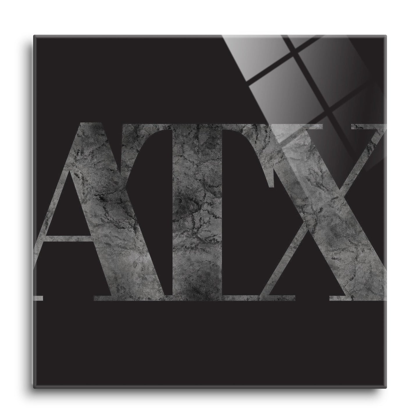 Minimalistic B&W Texas Austin Black Initials | Hi-Def Glass Art | Eaches | Min 1