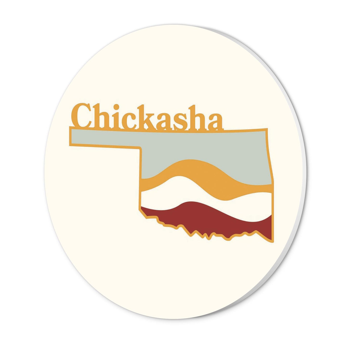 Modern Minimalist Oklahoma State Chickasha | Wood Sign | Eaches | Min 1