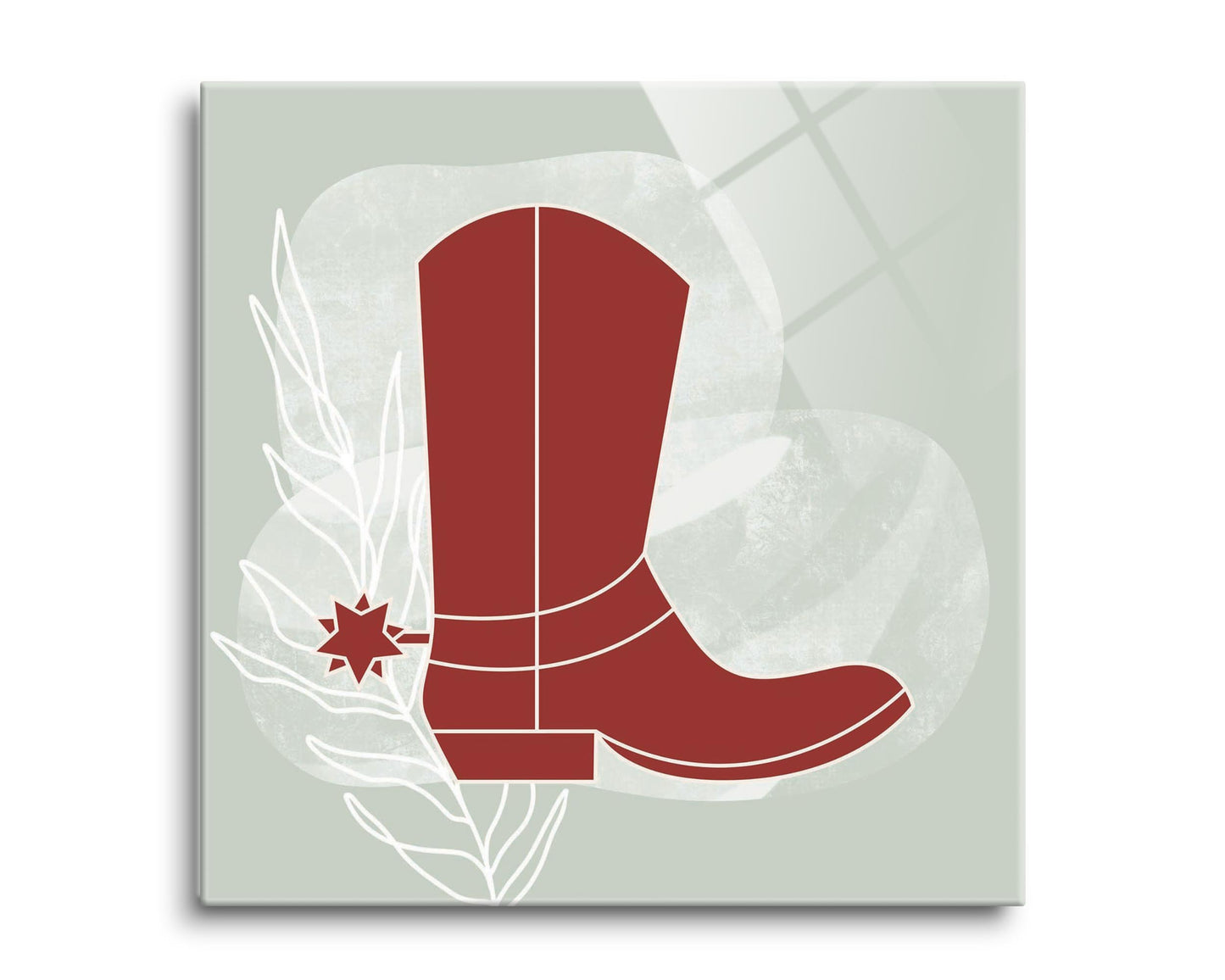 Modern Minimalist Oklahoma Boot | Hi-Def Glass Art | Eaches | Min 2