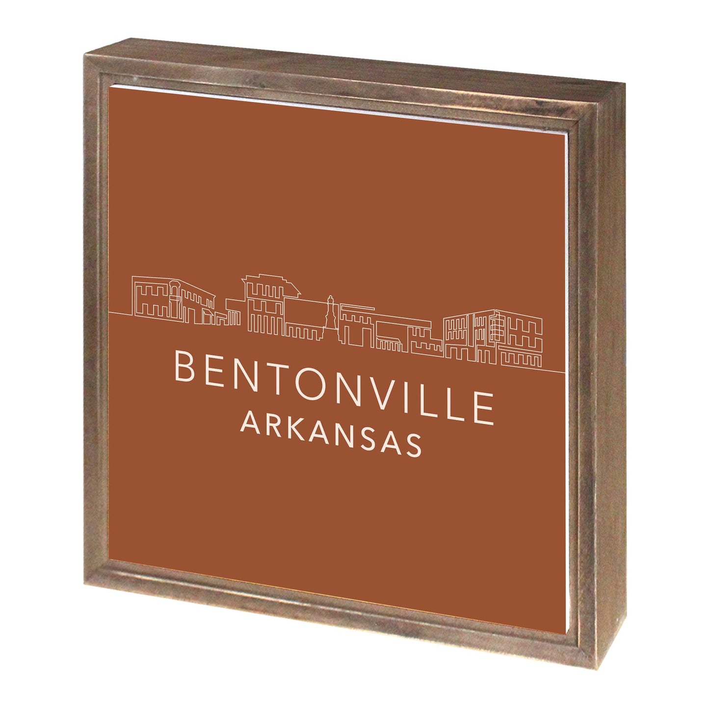 Modern Minimalist Arkansas Bentonville Skyline| Wood Sign | Eaches | Min 1