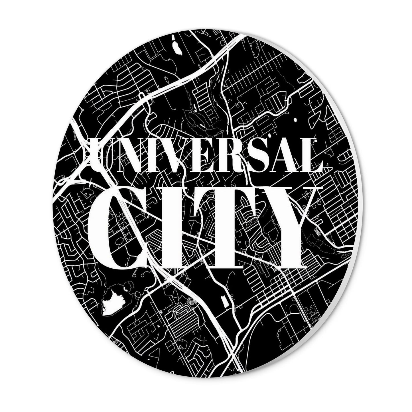 Minimalistic B&W Texas Universal City Map | Wood Sign | Eaches | Min 1