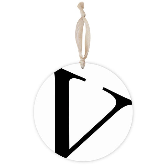 Minimalist Monogram V| Wood Ornament | Eaches | Min 1