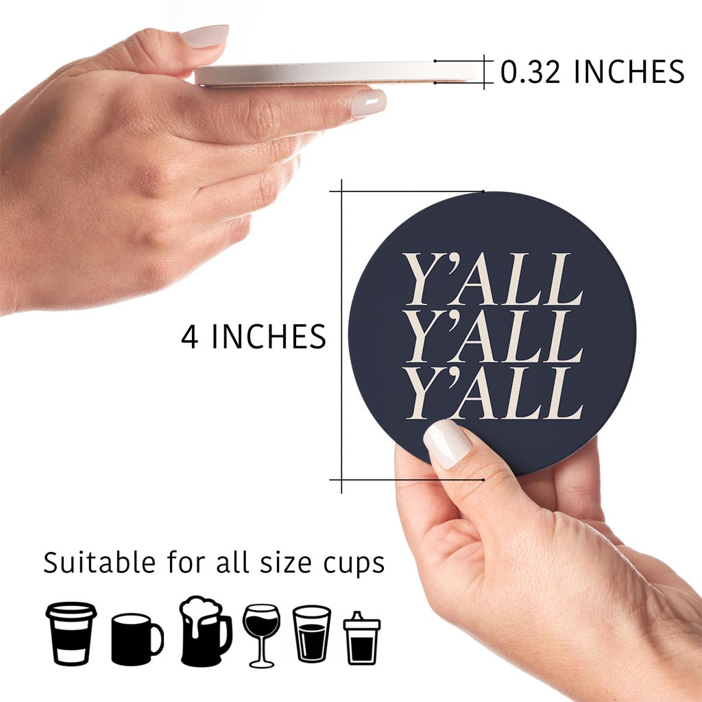 Modern Minimalist Texas Yall | Absorbent Coasters | Set of 4 | Min 2