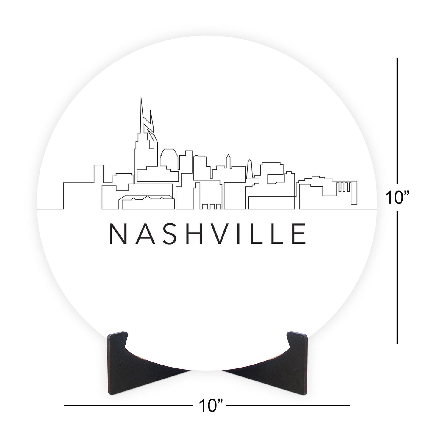 Minimalist B&W Tennessee Nashville Skyline | Wood Sign | Eaches | Min 1