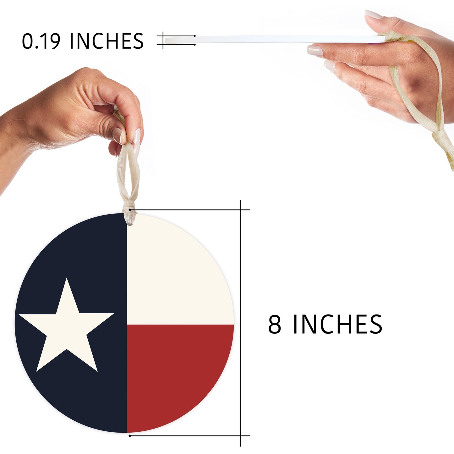 Modern Minimalist Texas Colors Flag | Wood Ornament | Eaches | Min 1