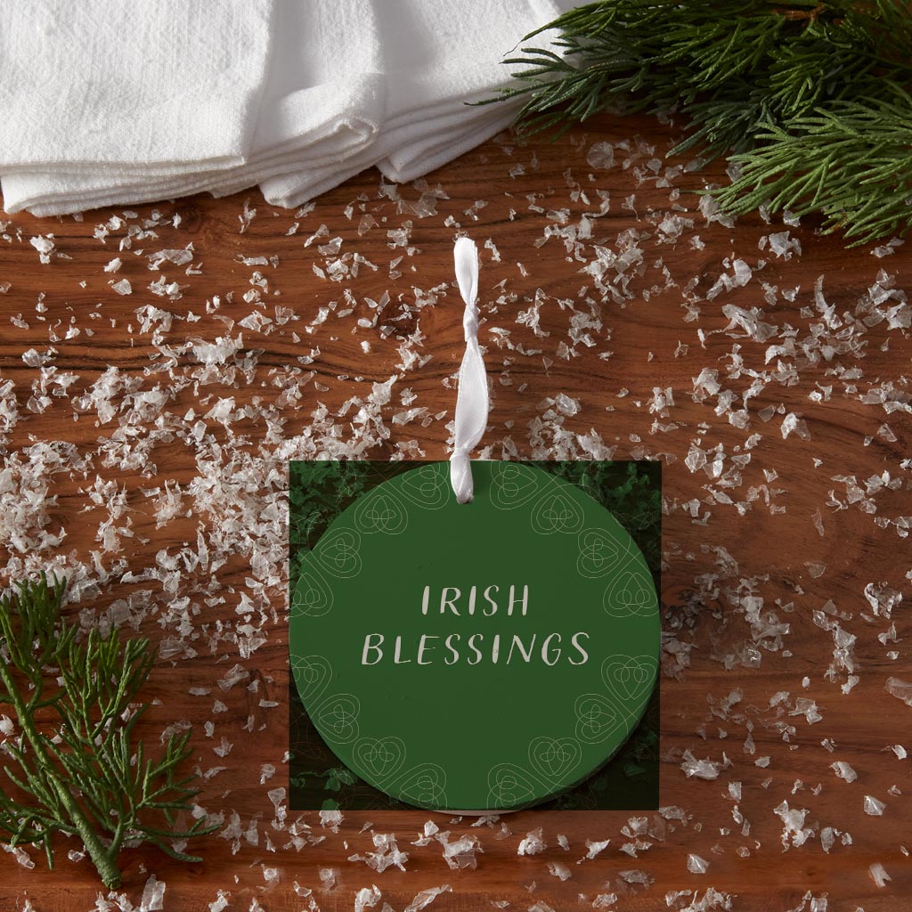 Dark Green Shamrock Irish Blessings| Wood Ornament | Eaches | Min 6