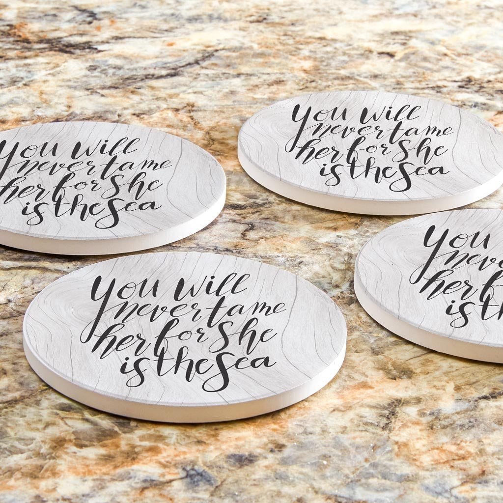 New England Calligraphy Saying| Absorbent Coasters | Set of 4 | Min 2