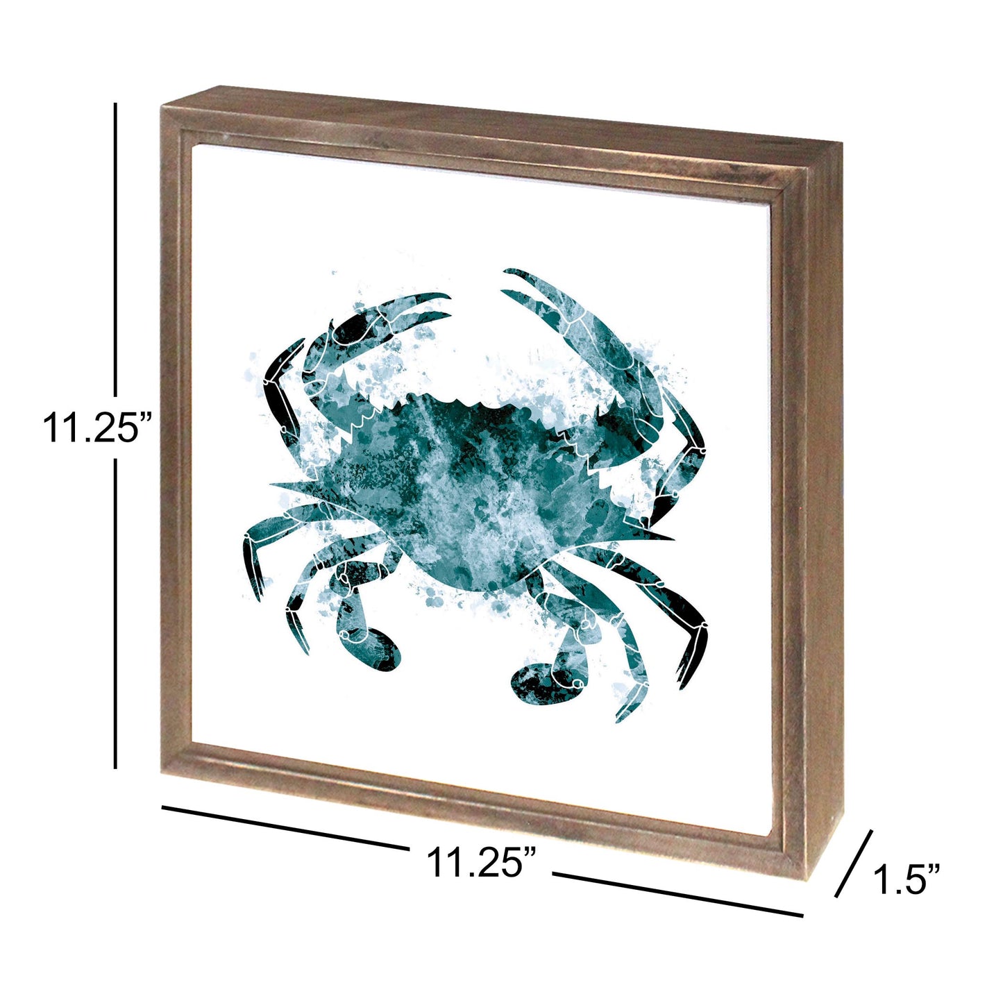 Blue White Water Color Blue Crab | Wood Sign | Eaches | Min 1