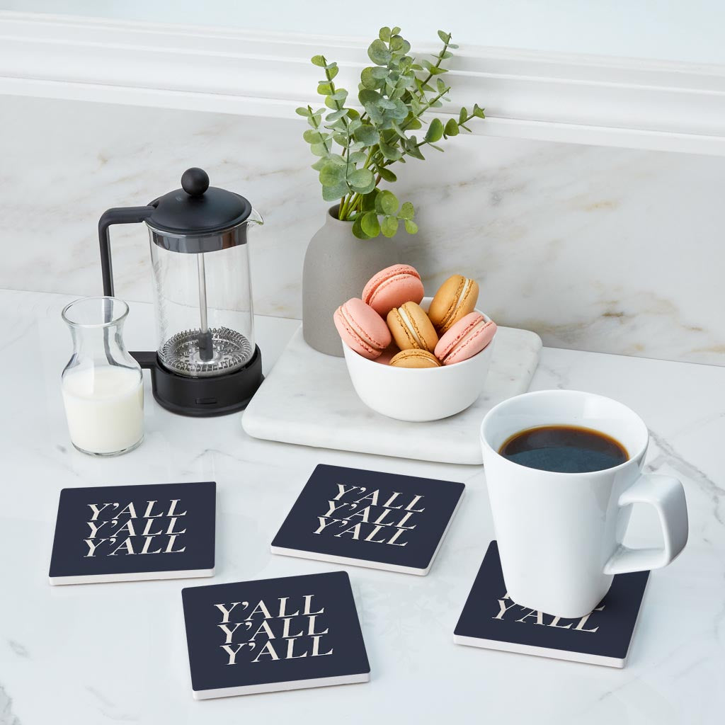 Modern Minimalist Texas Yall | Absorbent Coasters | Set of 4 | Min 2