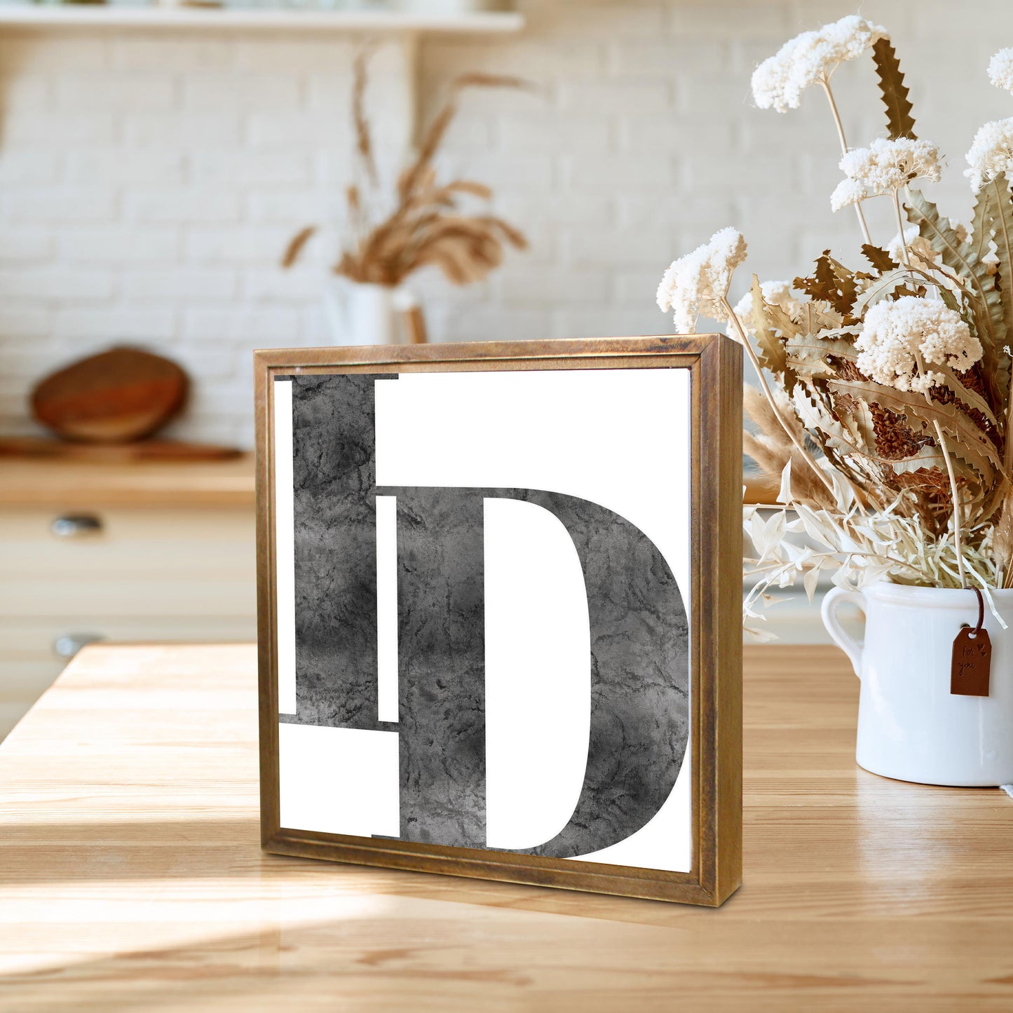 Minimalist B&W Idaho White Initials | Wood Sign | Eaches | Min 1