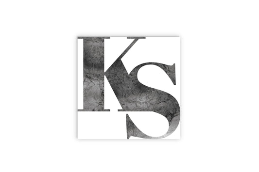 Minimalist B&W Kansas White Initials | Wood Sign | Eaches | Min 2