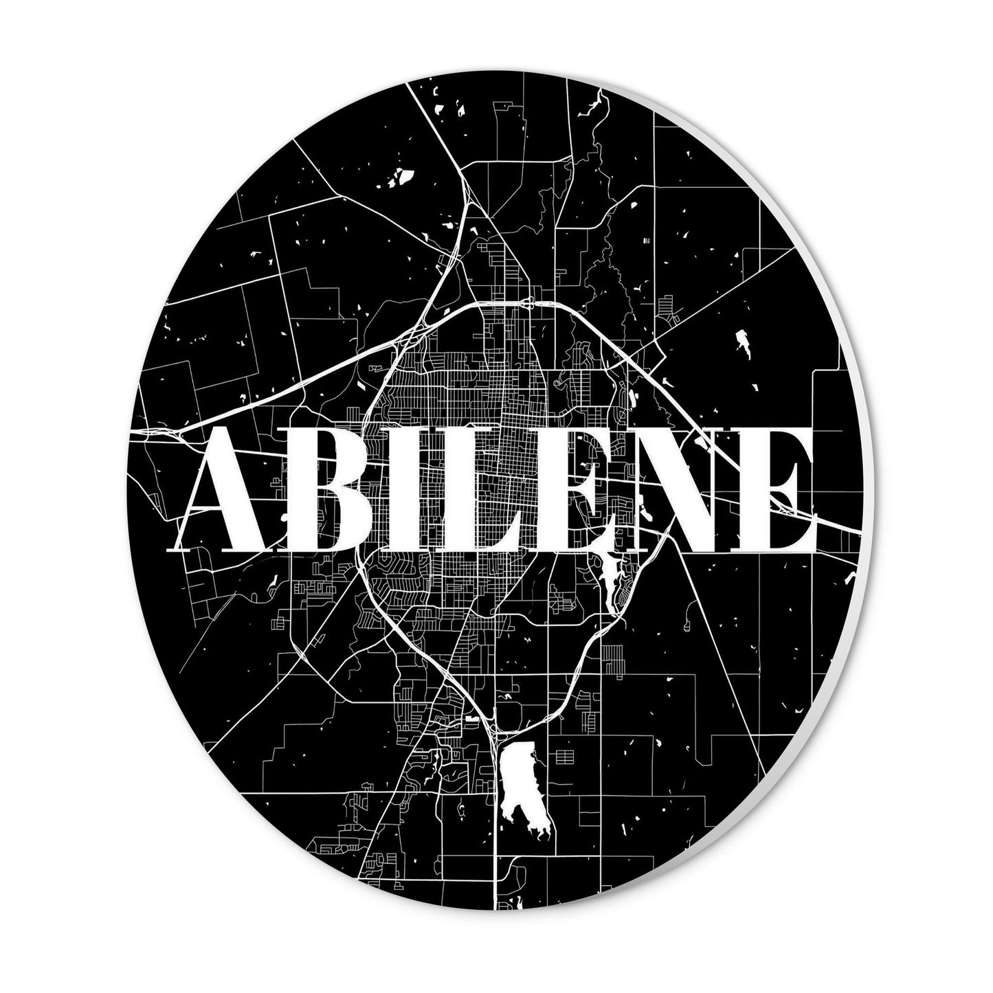 Minimalist B&W Texas Abilene Map | Wood Sign | Eaches | Min 1