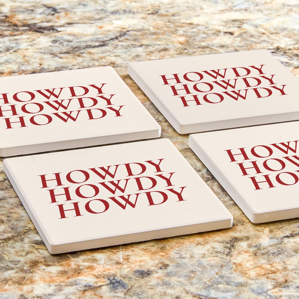 Modern Minimalist Texas Howdy | Absorbent Coasters | Set of 4 | Min 2