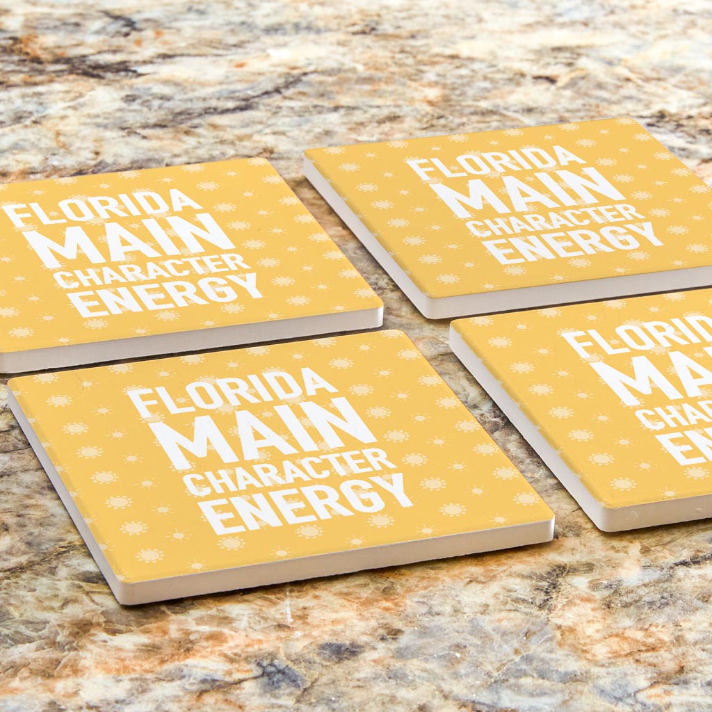 Florida Main Character Energy | Absorbent Coasters | Set of 4 | Min 2