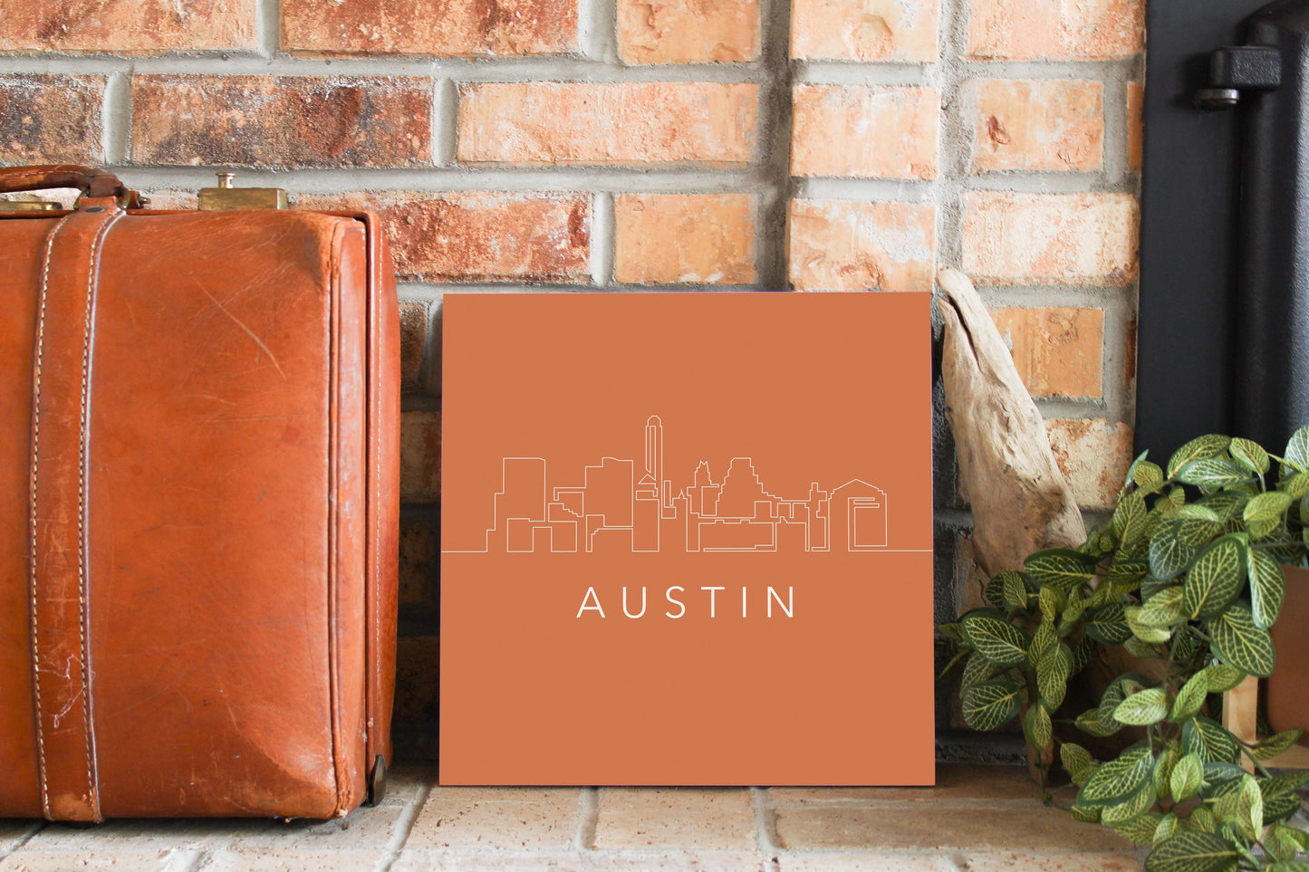 Modern Minimalist Texas Austin Skyline | Wood Sign | Eaches | Min 2