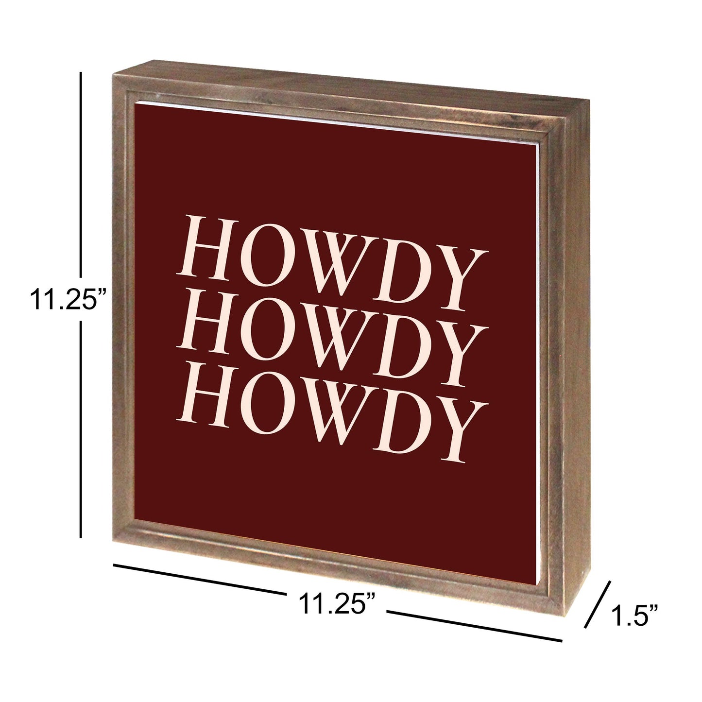 Modern Minimalist Texas Maroon Howdy | Wood Sign | Eaches | Min 1