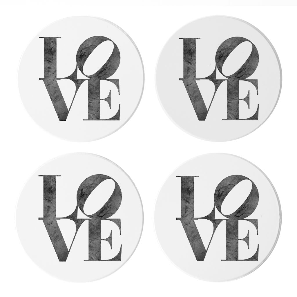 Minimalistic B&W Pennsylvania Love Light | Absorbent Coasters | Set of 4 | Min 2