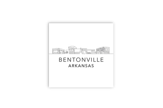 Minimalist B&W Arkansas Bentonville Skyline State | Wood Sign | Eaches | Min 2