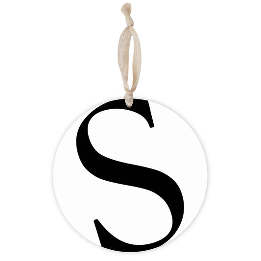 Minimalist Monogram S | Wood Ornament | Eaches | Min 1