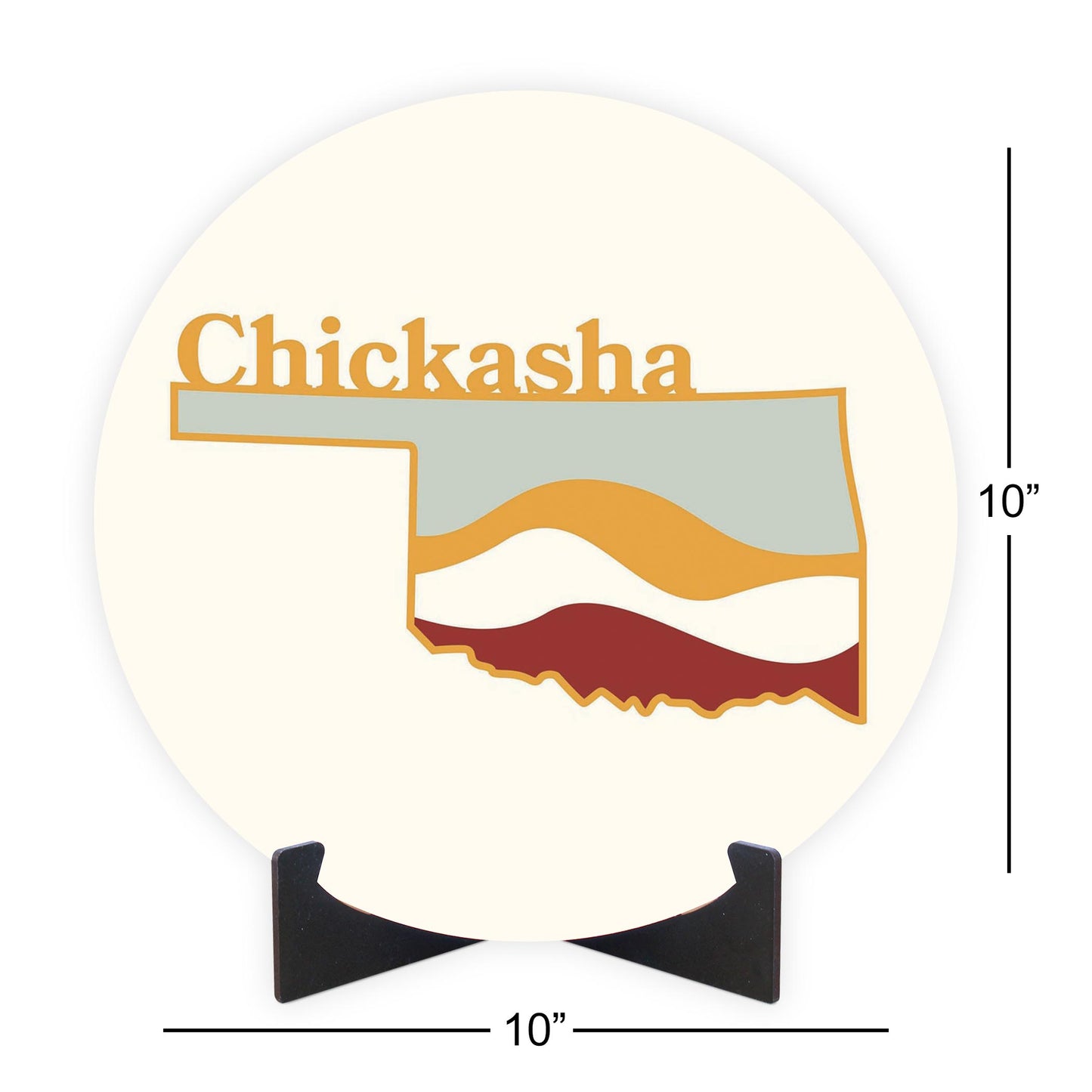 Modern Minimalist Oklahoma State Chickasha | Wood Sign | Eaches | Min 1