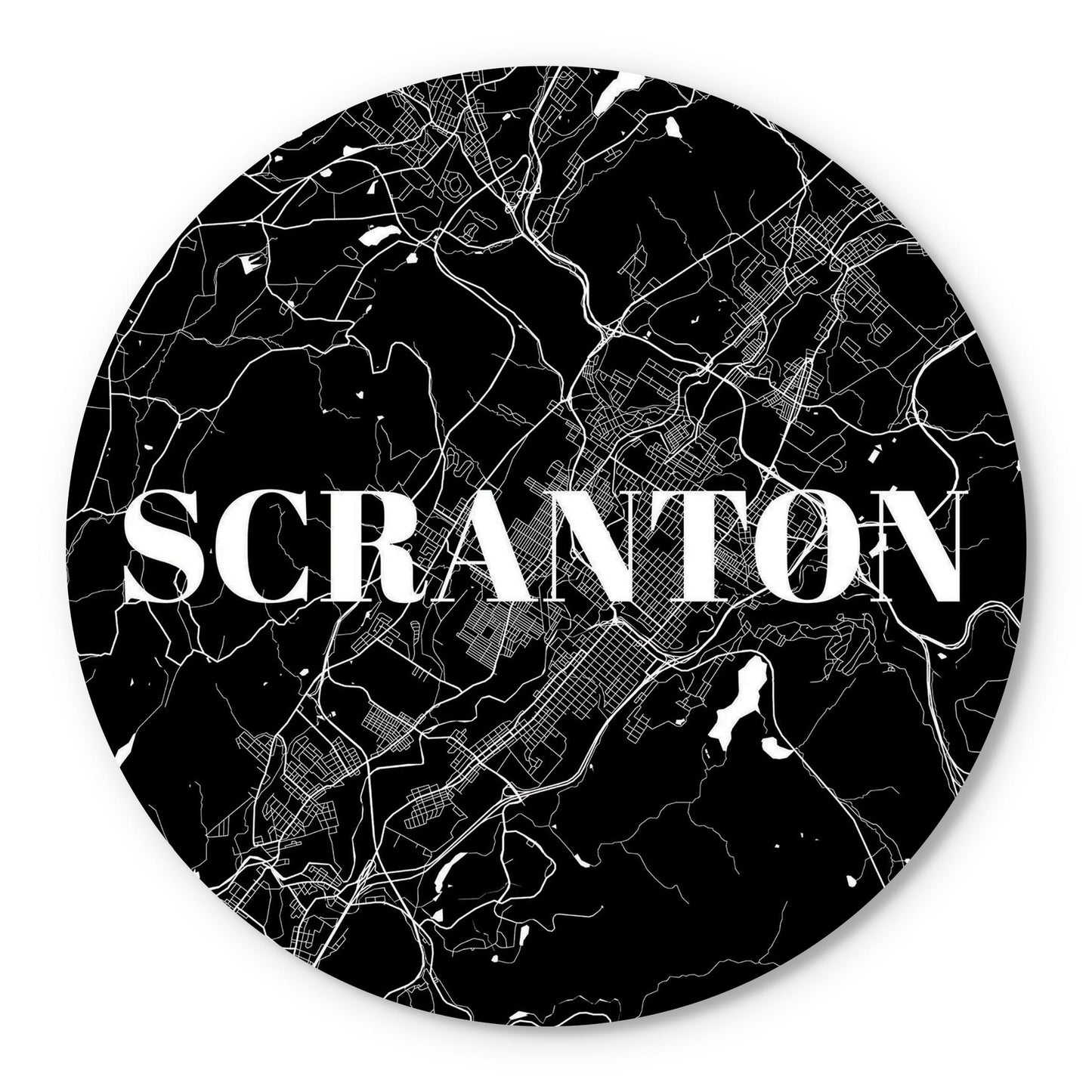 Minimalistic B&W Pennsylvania Scranton Map | Wood Sign | Eaches | Min 1