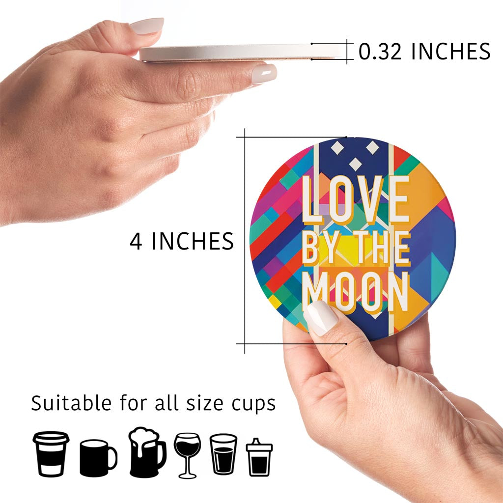 Love By The Moon| Absorbent Coasters | Set of 4 | Min 2