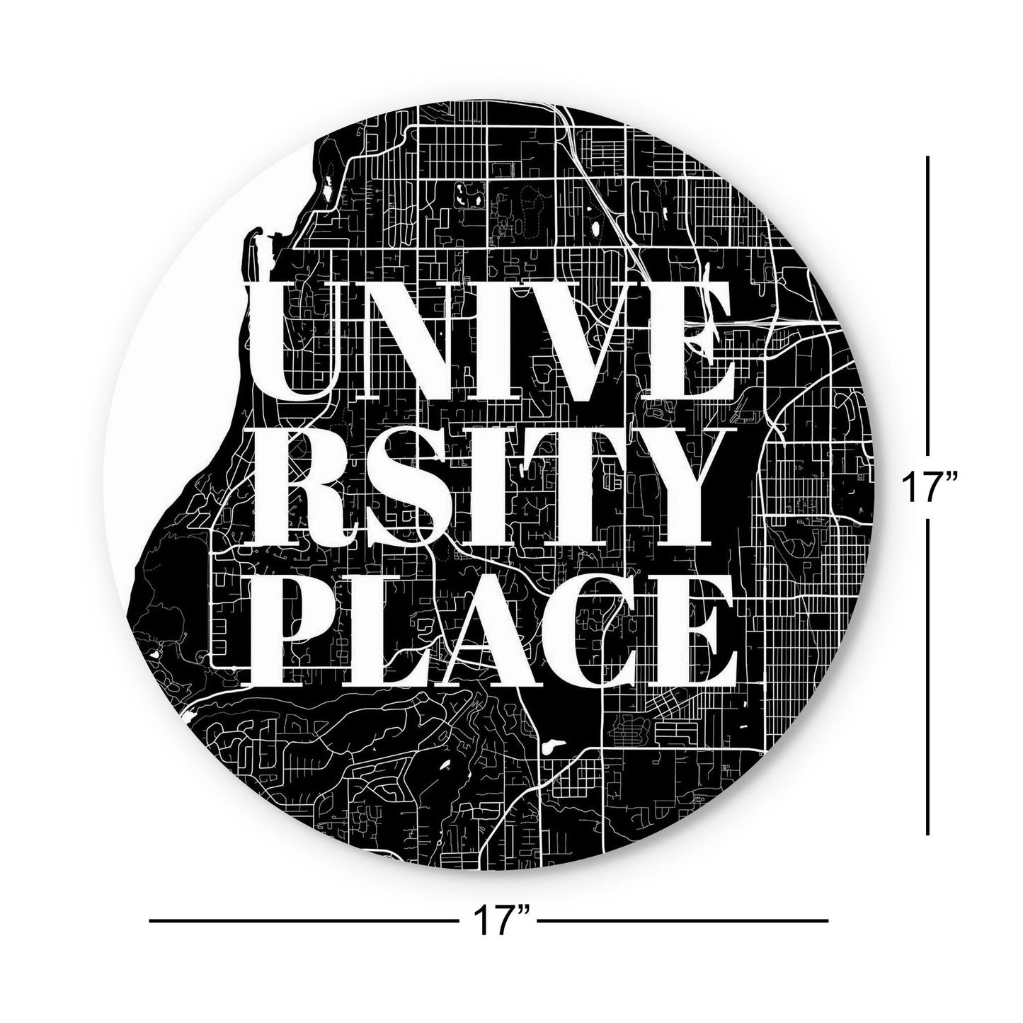 Minimalistic B&W Washington University Place Map | Wood Sign | Eaches | Min 1