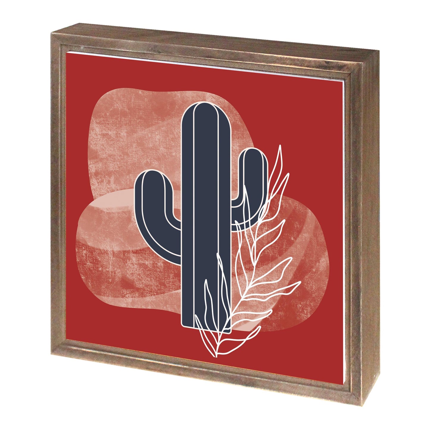 Modern Minimalist Texas Colors Cactus | Wood Sign | Eaches | Min 1