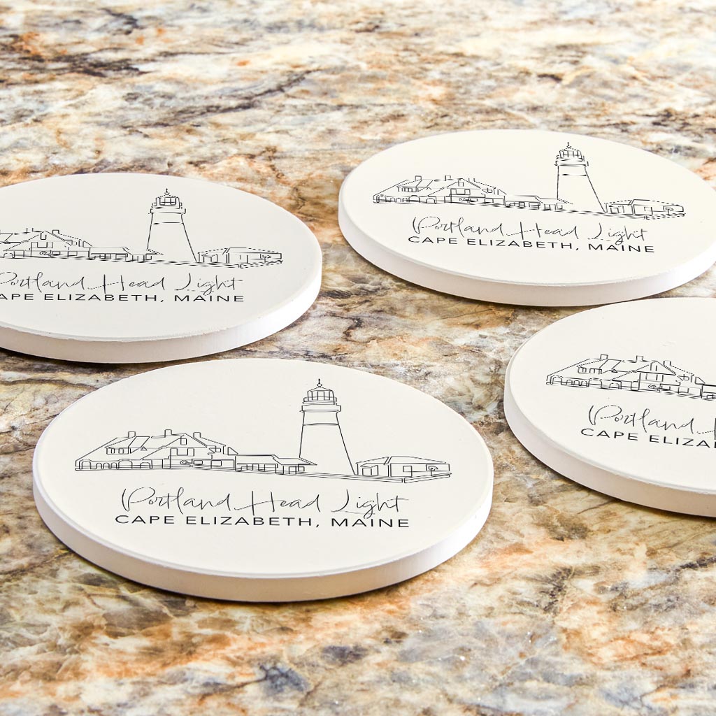 Portland Head Light | Absorbent Coasters | Set of 4 | Min 2