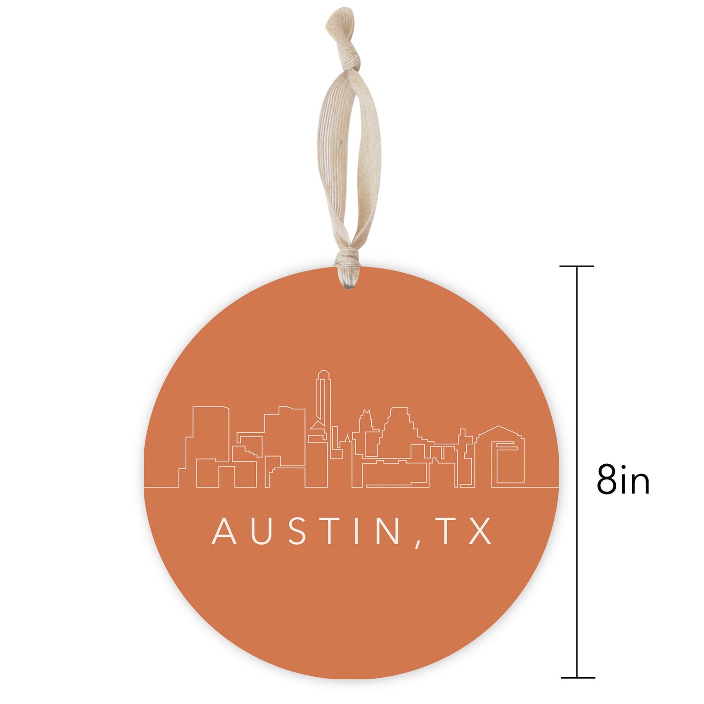 Modern Minimalist Texas Austin Skyline | Wood Ornament | Eaches | Min 1