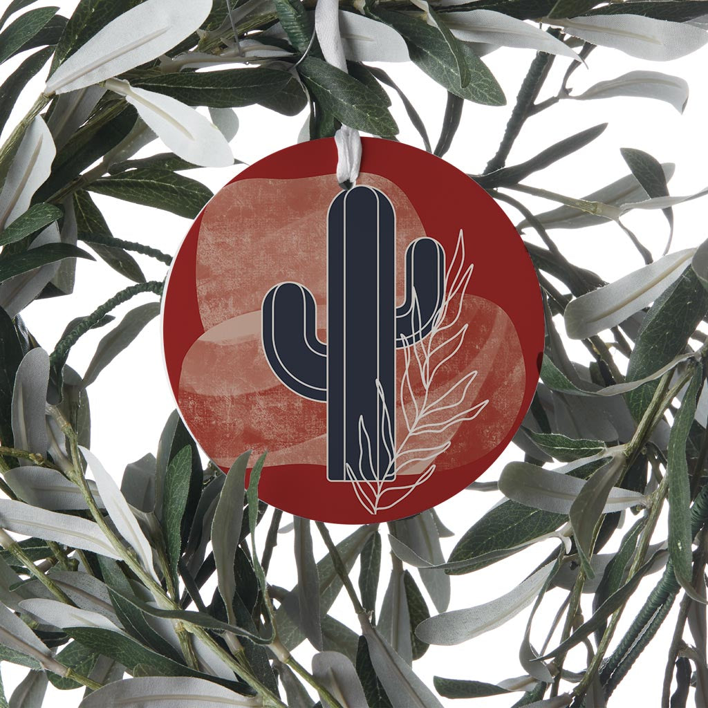 Modern Minimalist Texas Colors Cactus | Wood Ornament | Eaches | Min 6