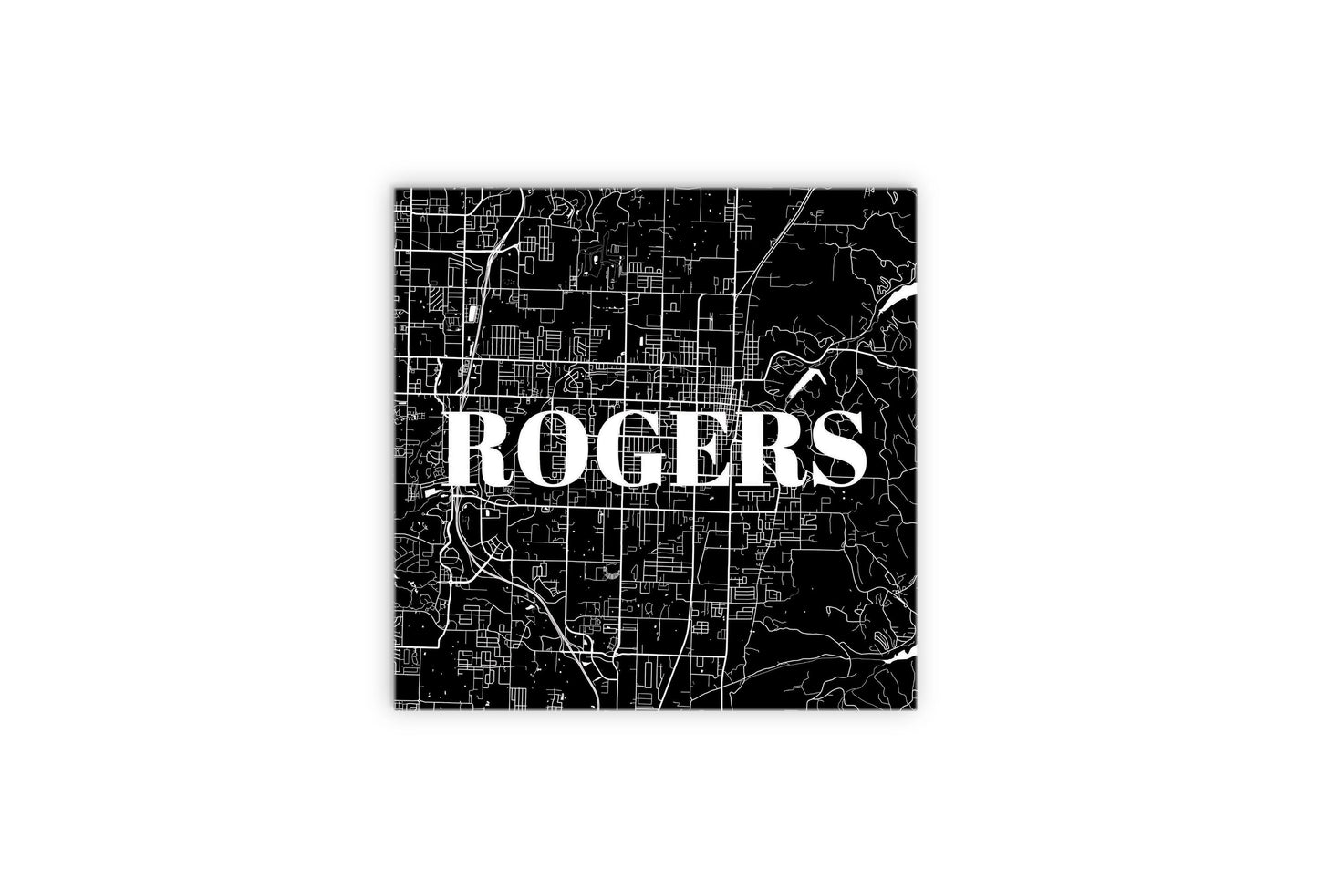 Minimalist B&W Arkansas Rogers Map | Wood Sign | Eaches | Min 2