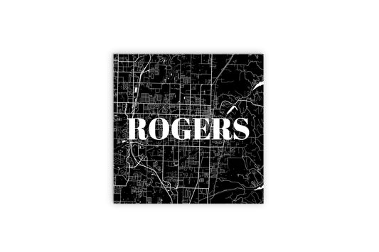 Minimalist B&W Arkansas Rogers Map | Wood Sign | Eaches | Min 2