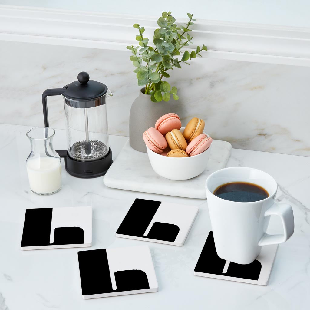 Fun Chunky Monogram L | Absorbent Coasters | Set of 4 | Min 2