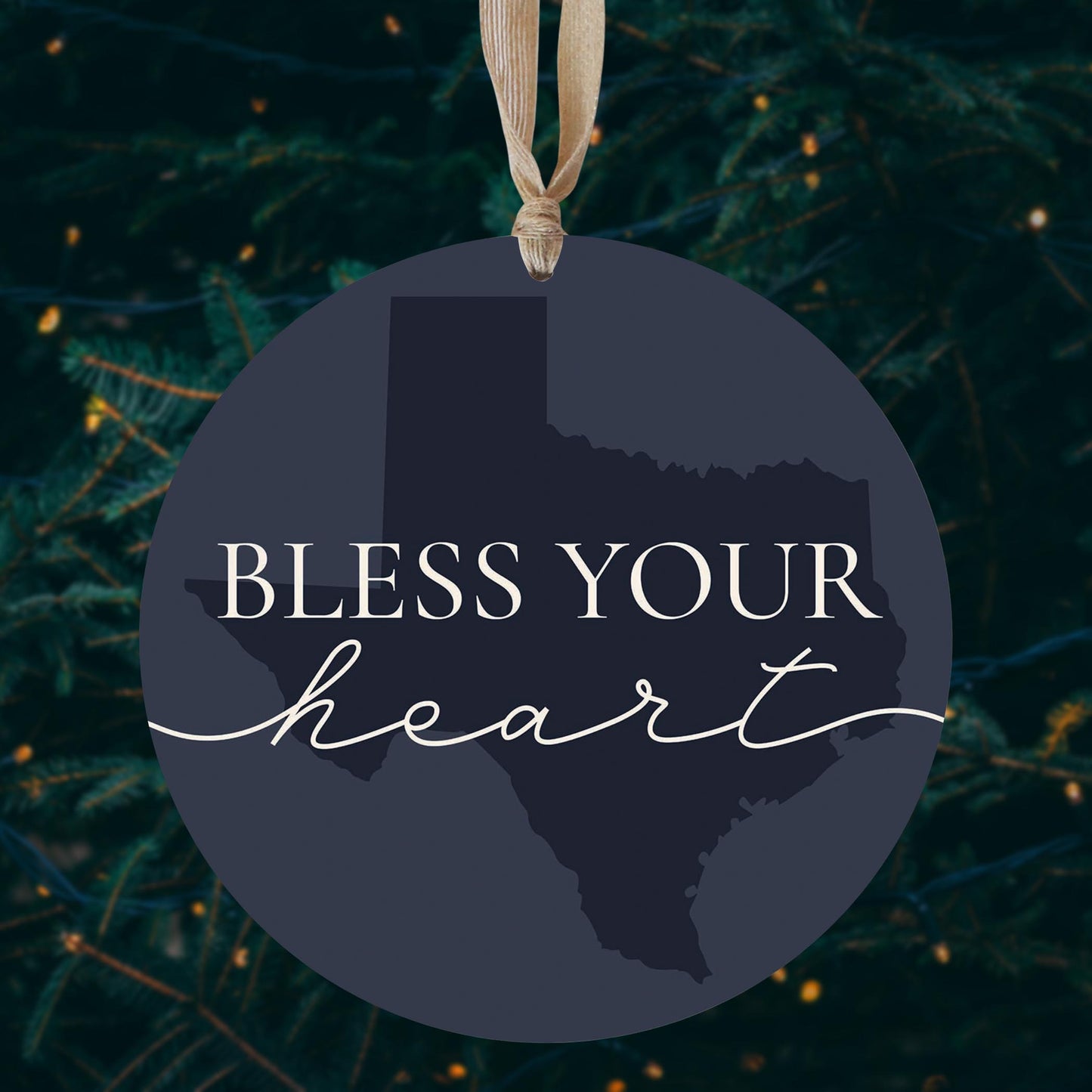 Modern Minimalist Texas Bless Your Heart | Wood Ornament | Eaches | Min 1