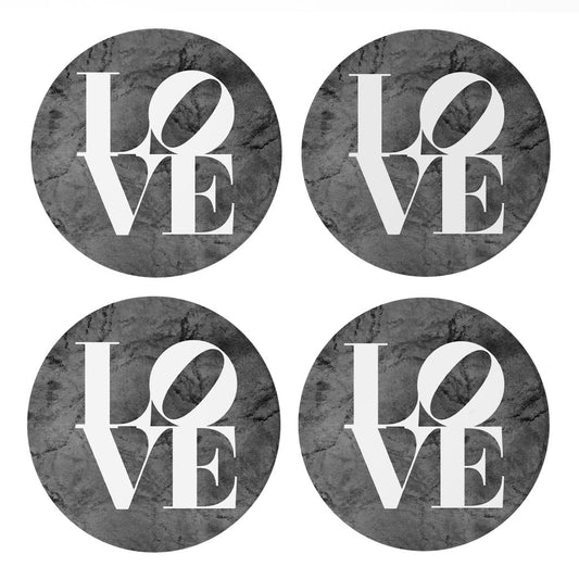 Minimalistic B&W Pennsylvania Love Dark | Absorbent Coasters | Set of 4 | Min 2