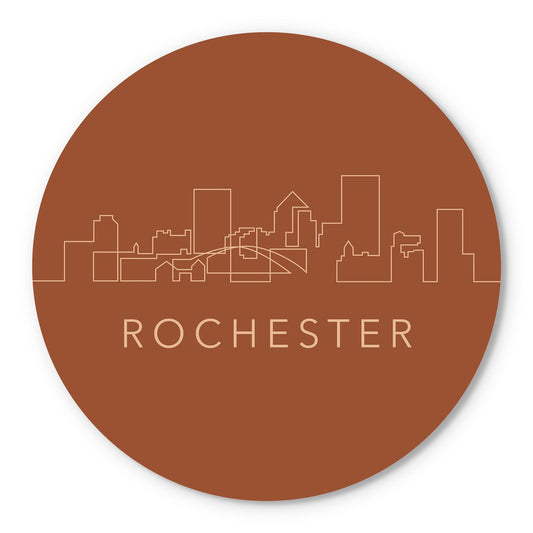 Modern Minimalist New York Rochester Skyline | Wood Sign | Eaches | Min 1