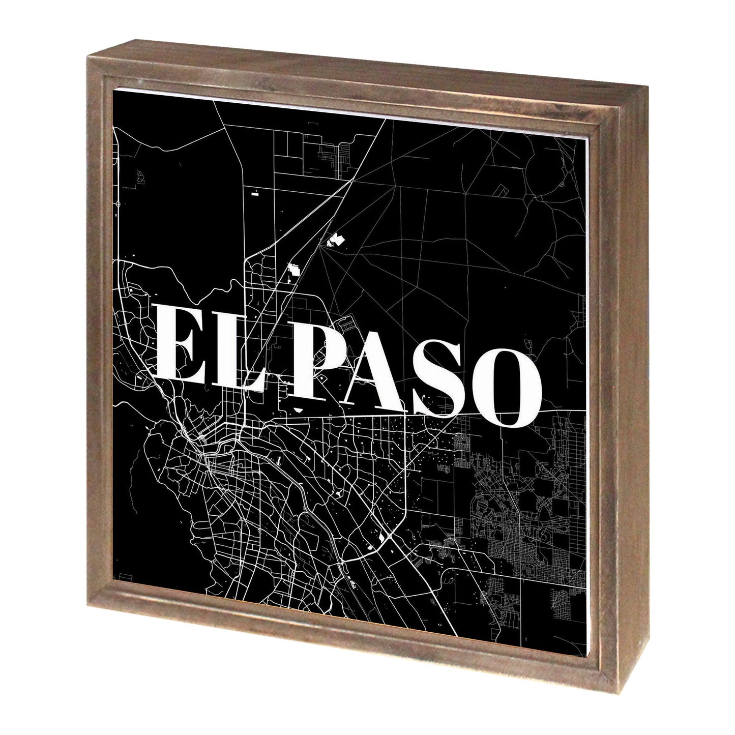 Minimalistic B&W Texas El Paso Map | Wood Sign | Eaches | Min 1