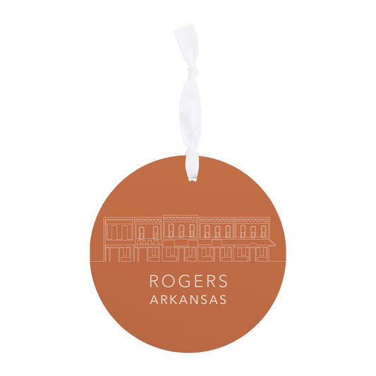 Modern Minimalist Arkansas Rogers Skyline State | Wood Ornament | Eaches | Min 6