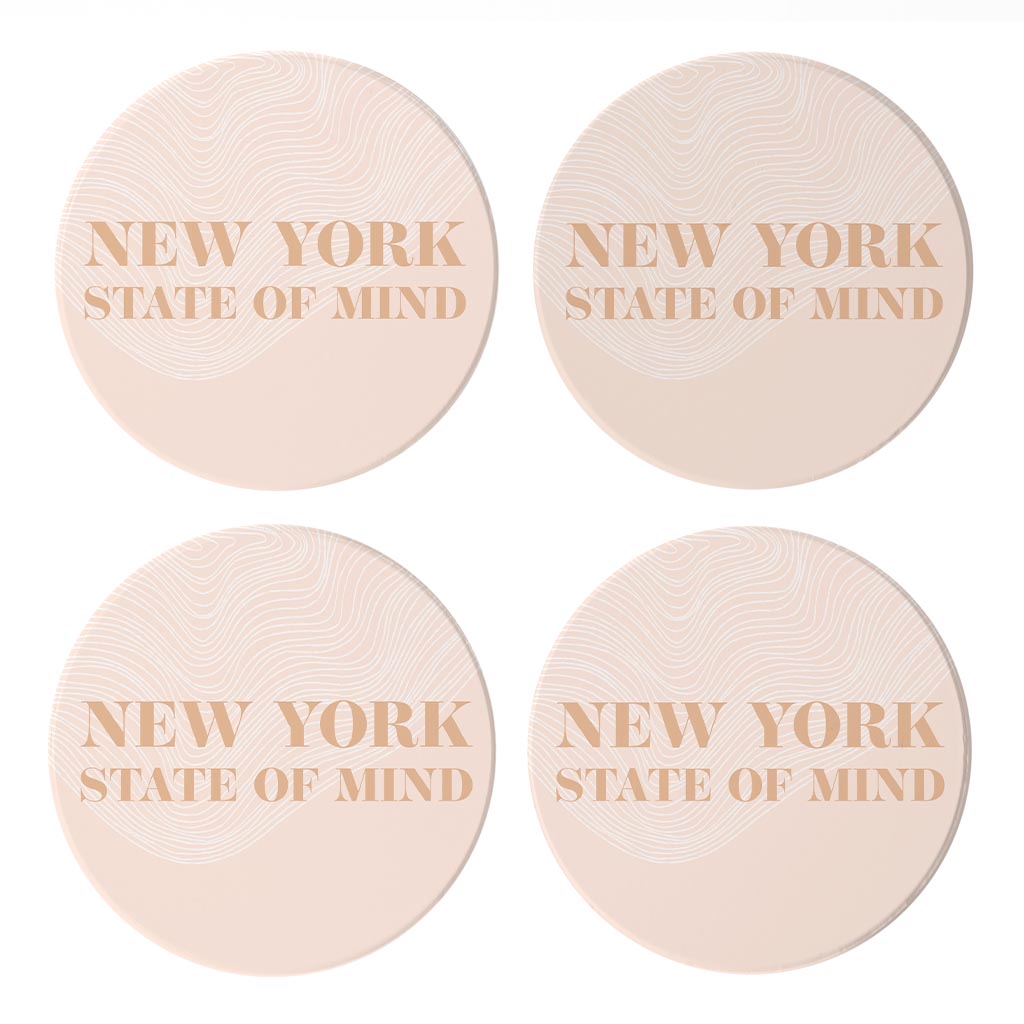 Modern Minimalist New York State Of Mind | Absorbent Coasters | Set of 4 | Min 2