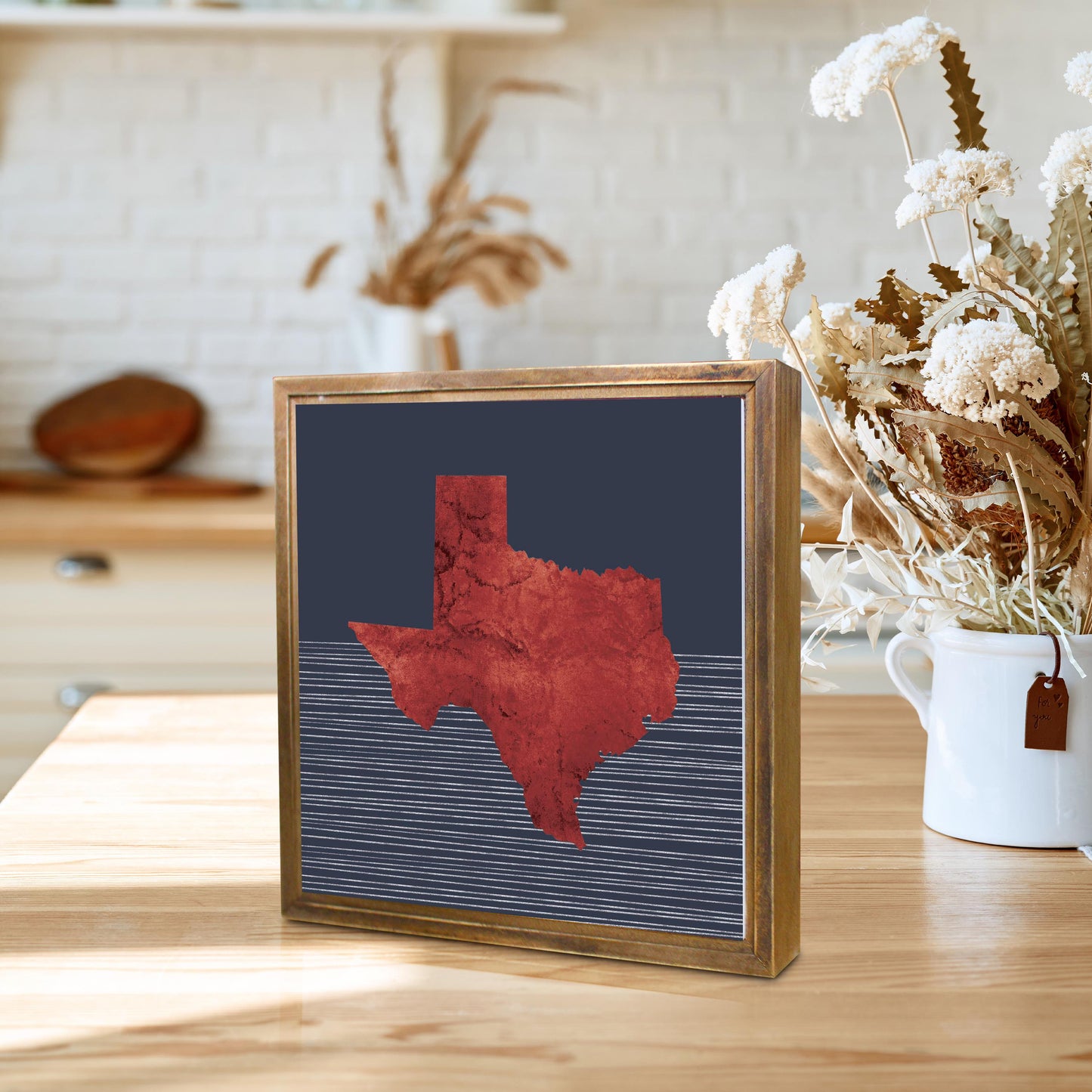 Modern Minimalist Texas Straight Line State Shape | Wood Sign | Eaches | Min 1