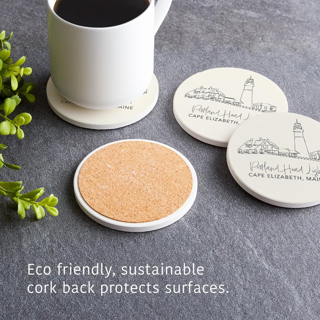 Portland Head Light | Absorbent Coasters | Set of 4 | Min 2