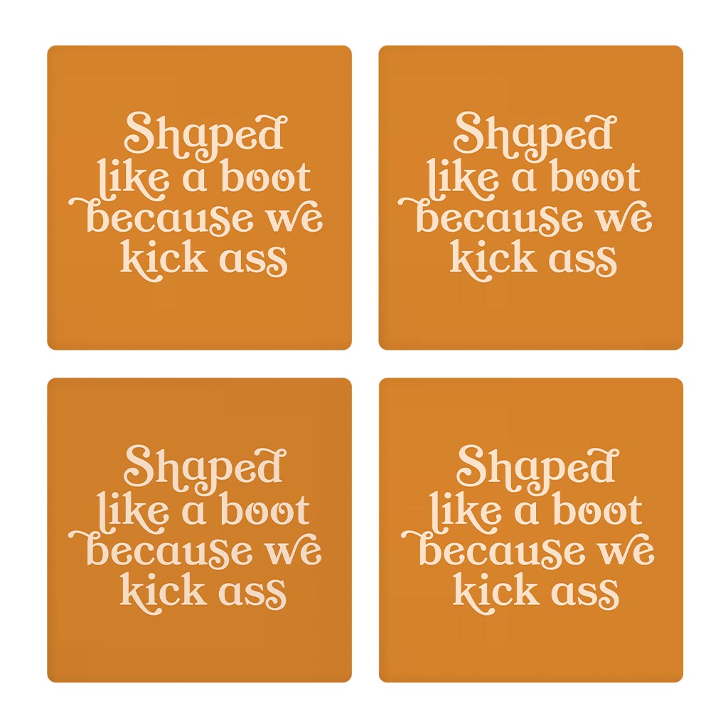 Modern Minimalist Louisiana Funny Boot Saying | Absorbent Coasters | Set of 4 | Min 2