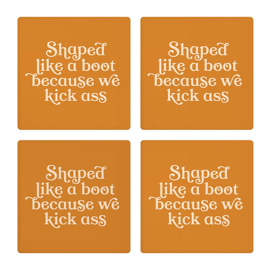 Modern Minimalist Louisiana Funny Boot Saying | Absorbent Coasters | Set of 4 | Min 2