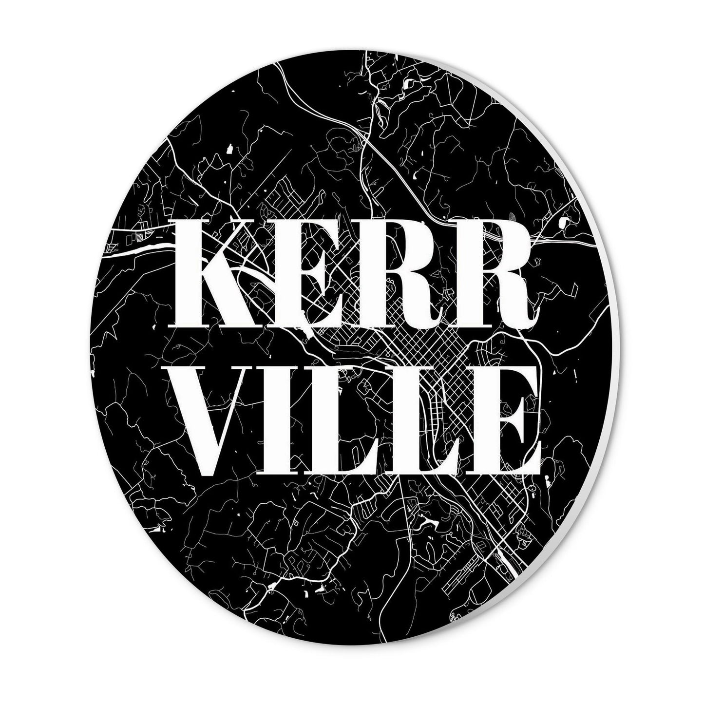 Minimalistic B&W Texas Kerrville Map | Wood Sign | Eaches | Min 1