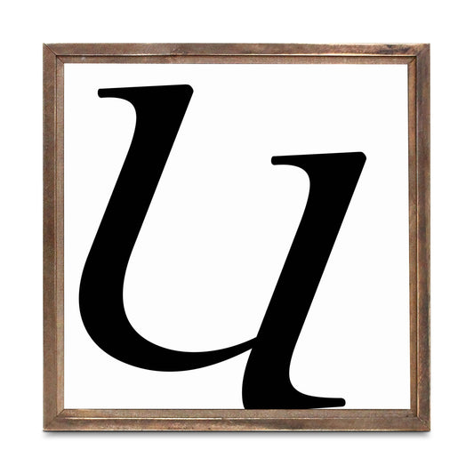 Minimalist Monogram U | Wood Sign | Eaches | Min 1