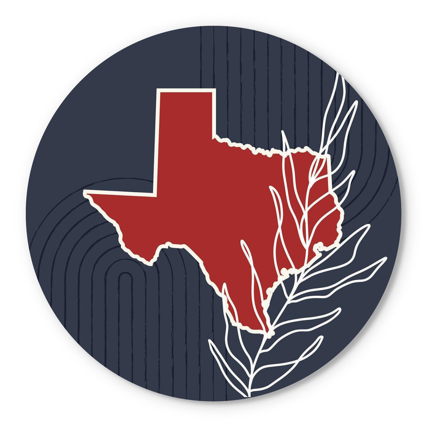 Modern Minimalist Texas Colors Shape Leaf | Wood Sign | Eaches | Min 1