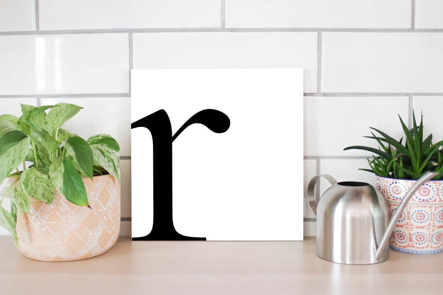 Minimal Monogram R| Wood Sign | Eaches | Min 2